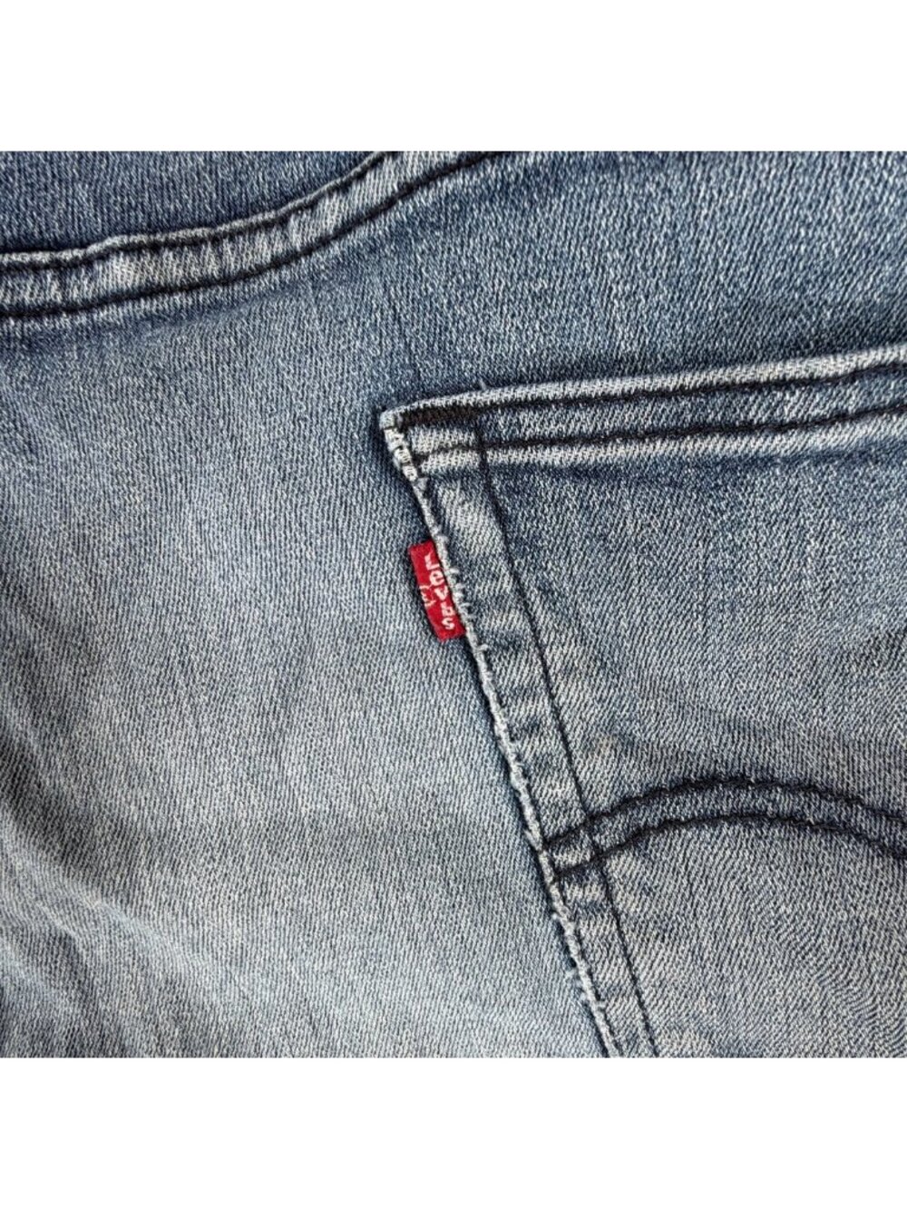 Levi's 559 Relaxed Straight Fit Jeans Mens 46x32 Blue Acid Wash Distressed Knee - Picture 7 of 16